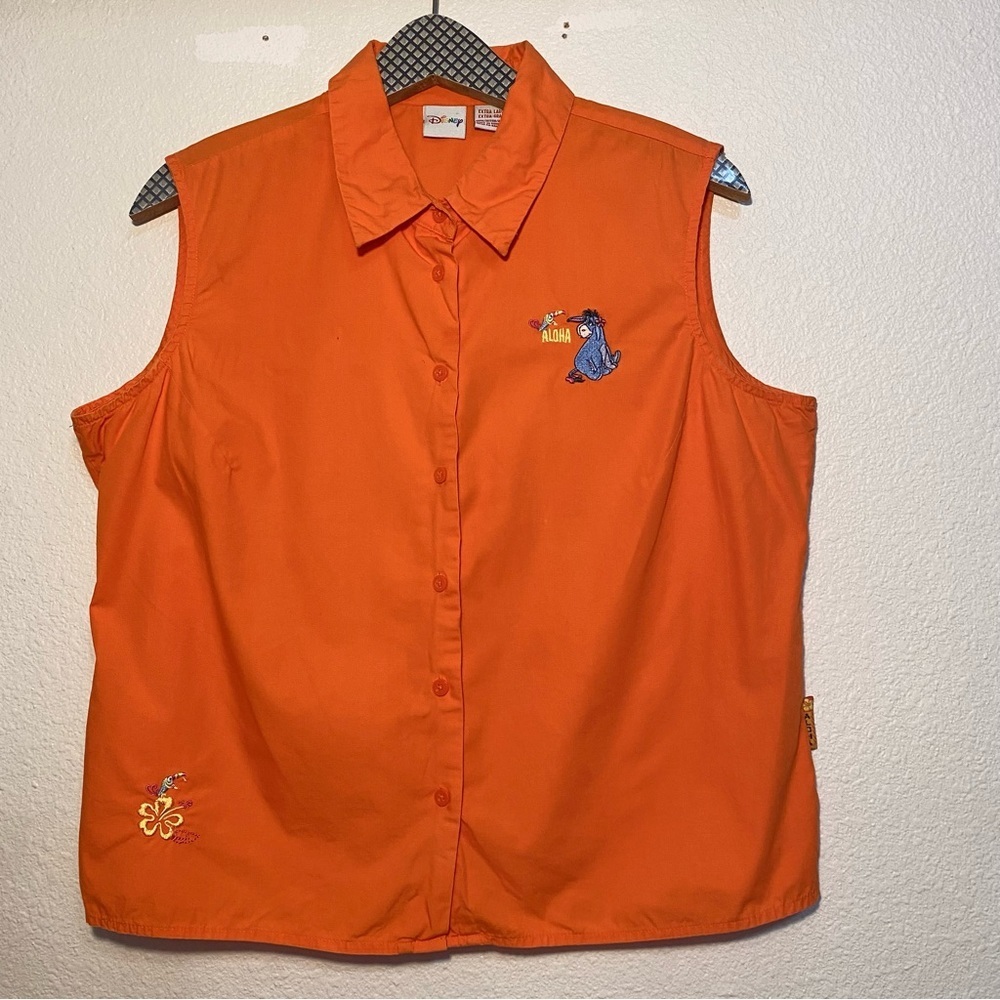 Disney | vintage orange aloha Eeyore button down shirt